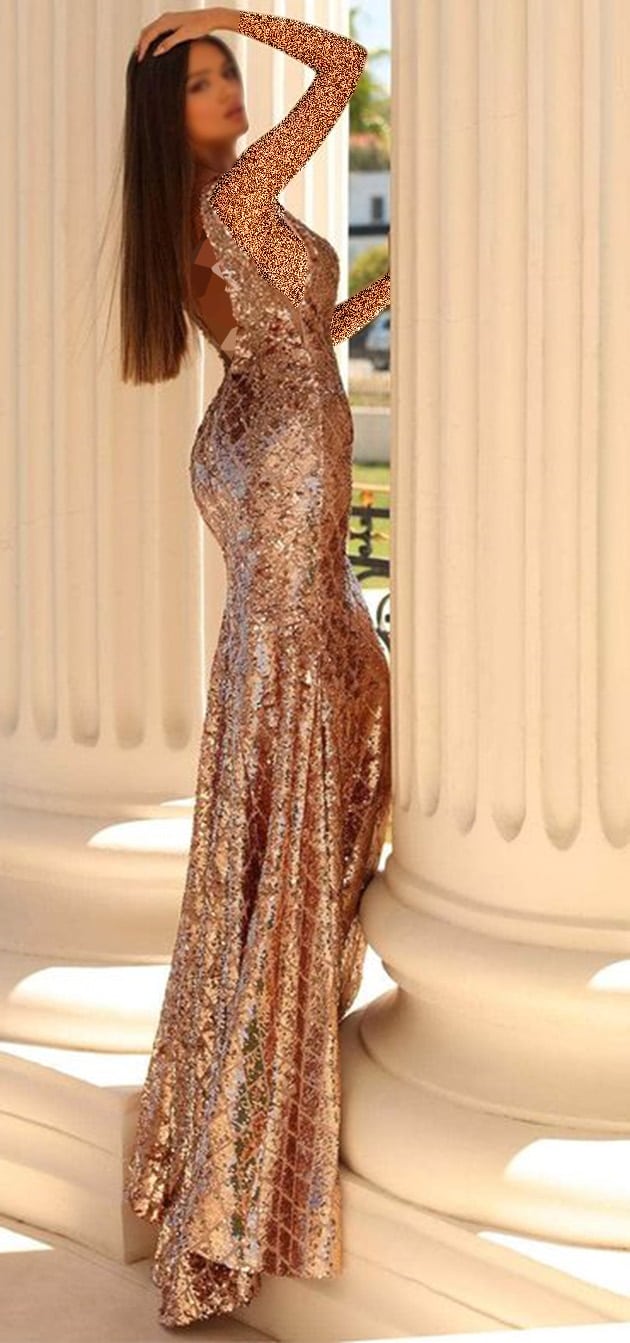 زیباترین مدل لباس طلایی آینه ای زنانه مجلسی