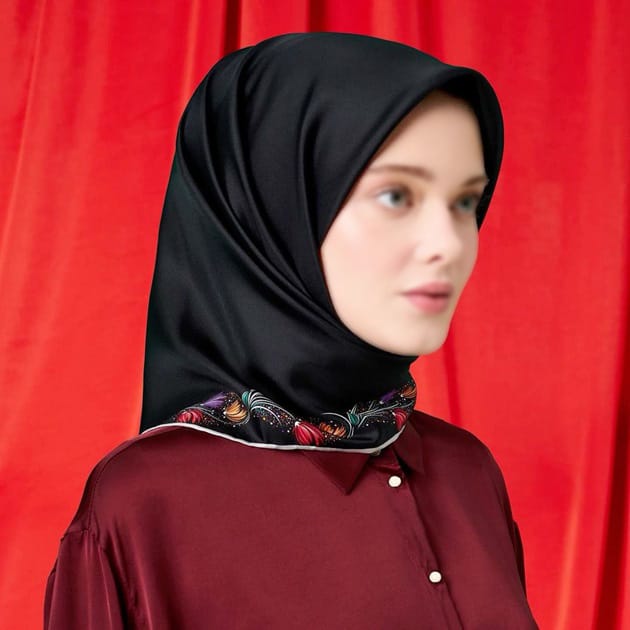 مدل های خاص و زیبای روسری تک رنگ ابریشمی