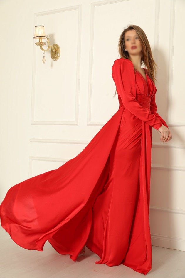 لباس مجلسی بلند قرمز