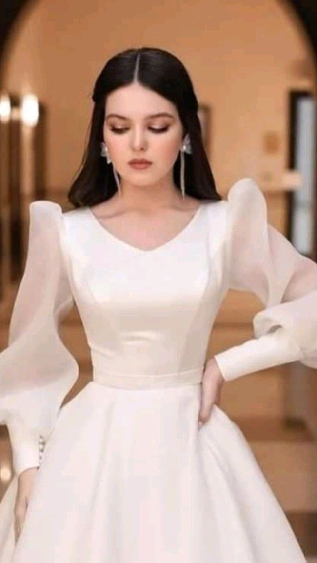 لباس عروس آستین دار پوشیده شیک و جذاب