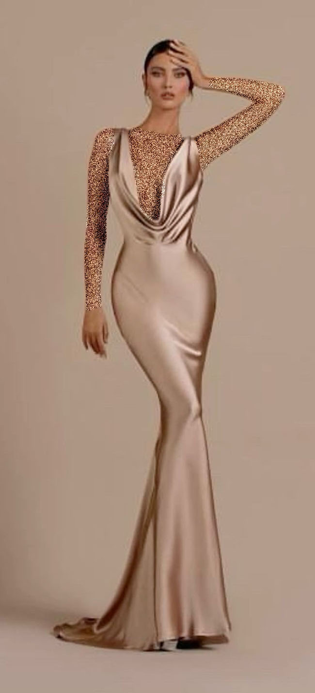 زیباترین لباس شب ساتن طلایی بدون آستین برای مراسم عروسی لاکچری زیباترین لباس شب ساتن طلایی بدون آستین برای مراسم عروسی لاکچری