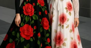 بلوز دامن گلدار