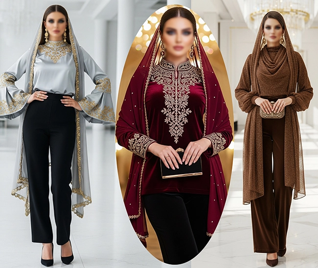 بلوز شلوار مجلسی لاکچری