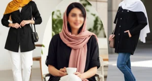 مانتو مشکی کوتاه اسپرت
