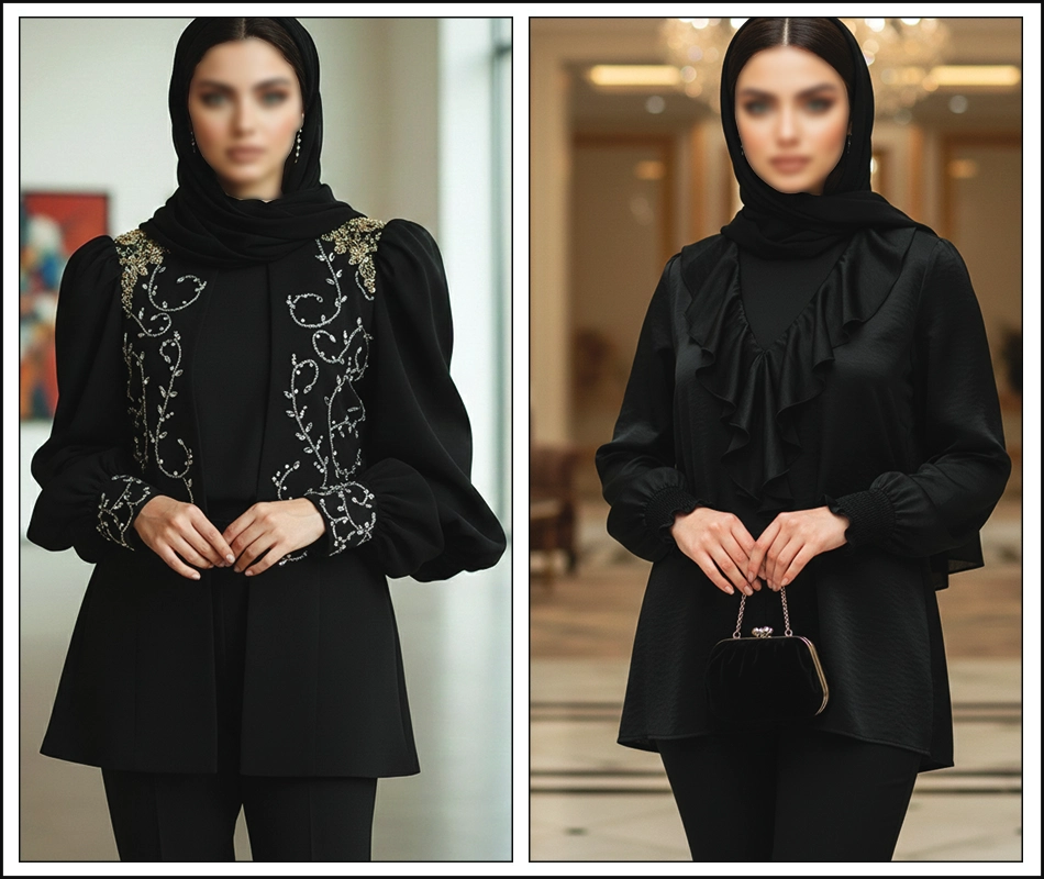 شومیز مزونی مشکی