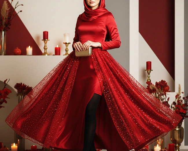 مدل لباس شب یلدا زنانه با رنگ‌ های عاشقانه و طراحی لوکس برای مهمانی‌ های خاطره‌ ساز