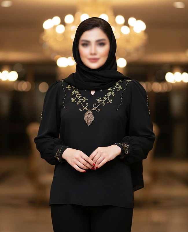 استایل شومیز مشکی دخترانه ساده با طراحی مینیمال و شیک