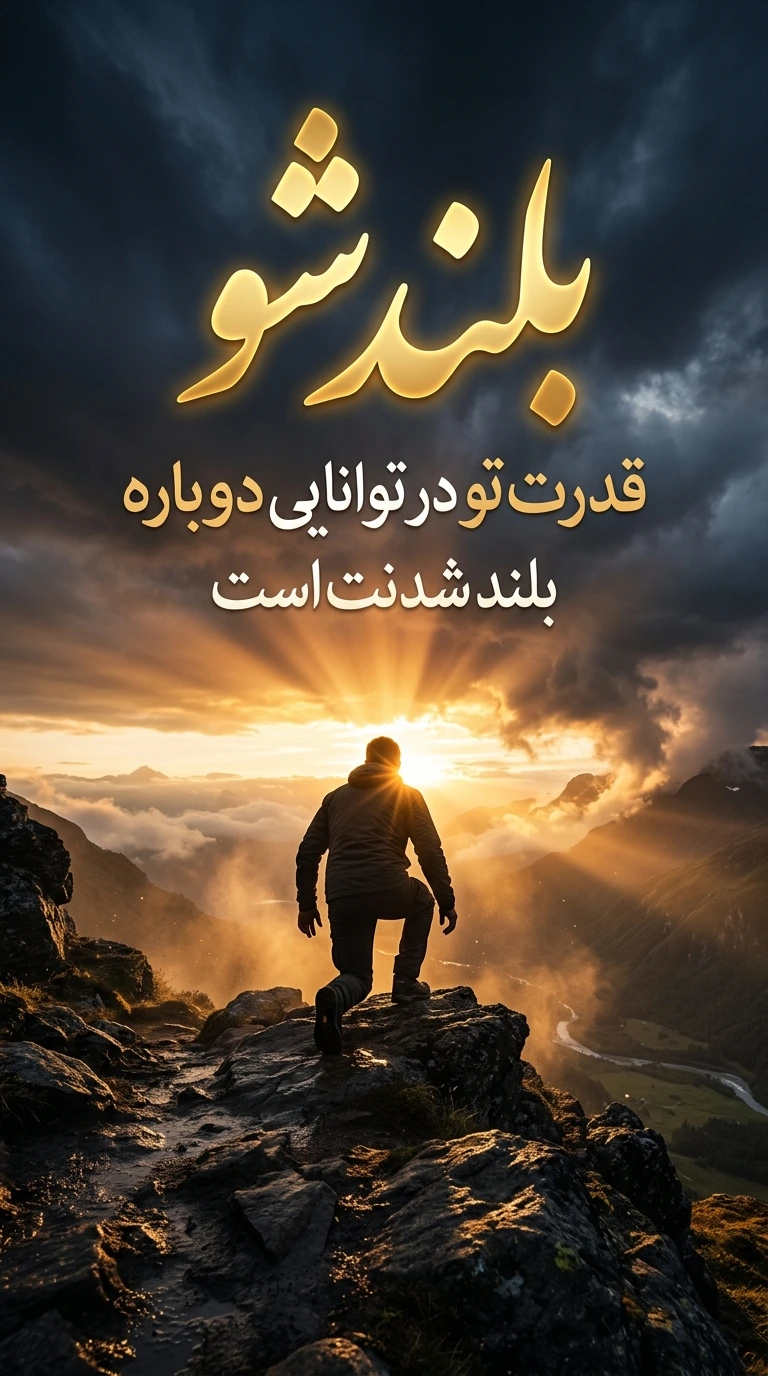 متن استوری زیبا و خاص برای افراد خاص بلند شو، قدرت تو در توانایی دوباره بلند شدنت است
