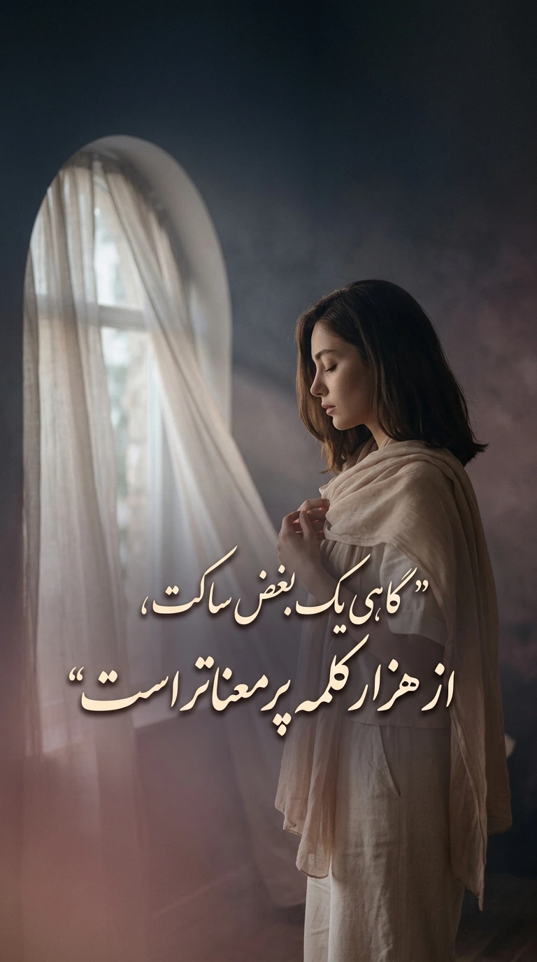 متن استوری احساسی گاهی یک بغض ساکت، از هزار کلمه پرمعنا‌تر است