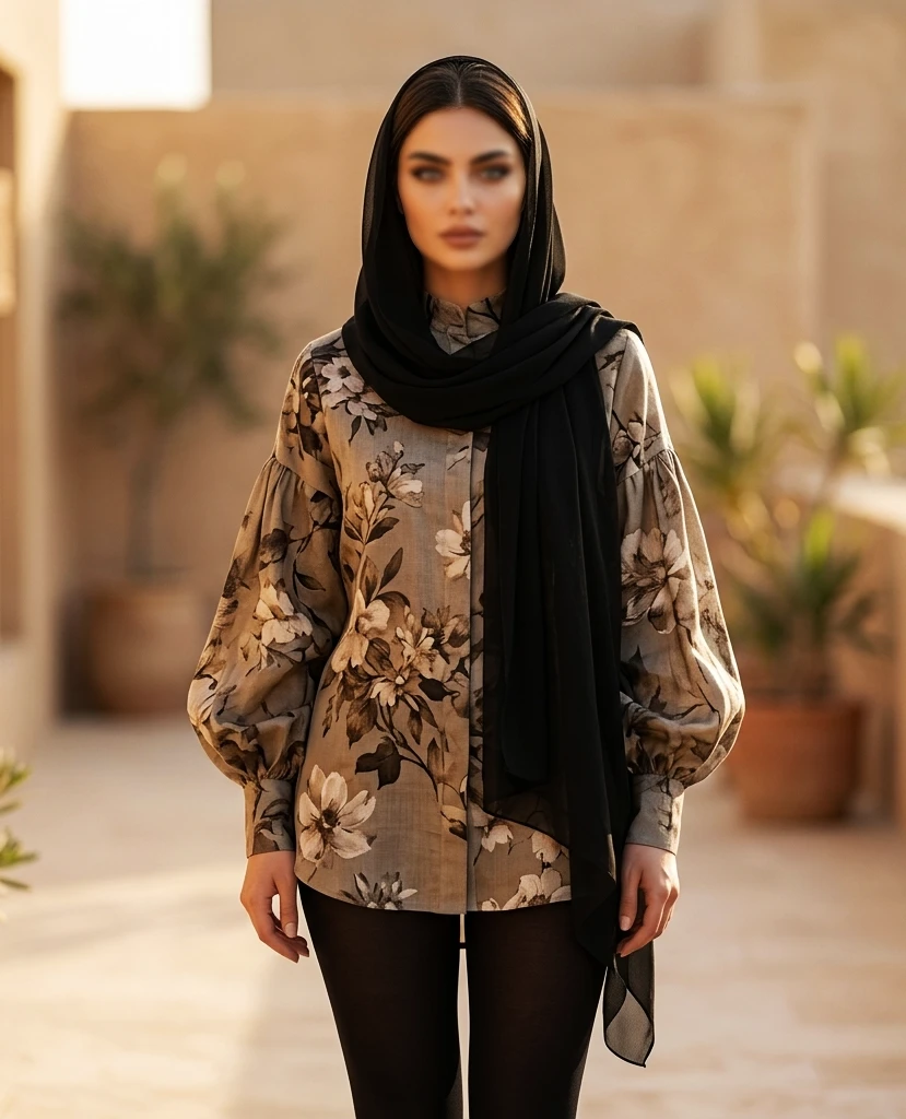 استایل خیابانی شیک با شومیز تابستانی خنک آستین پفی